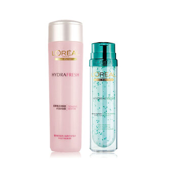 LOREAL PARIS欧莱雅套装 清润保湿舒活液(粉)+深透锁水精华 补水保湿
