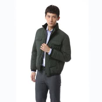 雅鹿 男 梯型切线时尚 羽绒服 短款 ^@^LD12050 绿色 190/4L