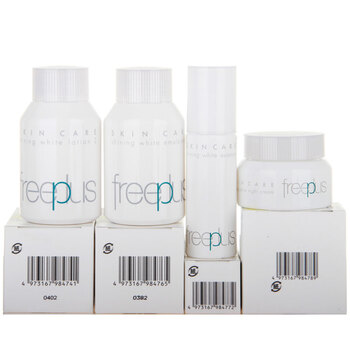 芙丽芳丝freeplus纯白凝皙柔润四件套(化妆水130ml+乳液130ml+夜用焕肤霜50g+尽润美容液30ml)
