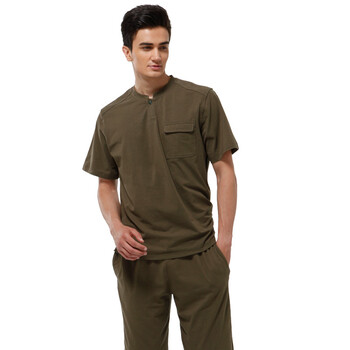 IITA男士家居服精梳纯棉短袖七分裤家居服睡衣套装20255 军绿色 XXL