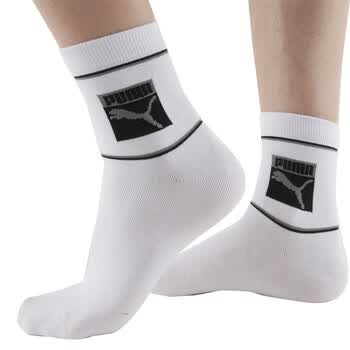 PUMA 彪马 男士提花商务休闲 短款袜子P1152021 漂白-黑色 25-27cm
