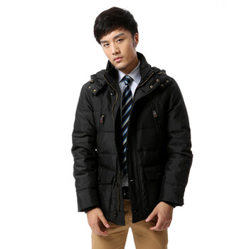 蓝冰 男 商务休闲面包款一袖长羽绒服 ^@^BB55080 黑色 190/4L