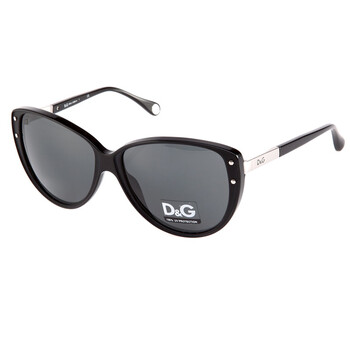 D&G 杜嘉班纳 女款 黑色镜框灰色镜片太阳镜 3079 50187 57MM HZ