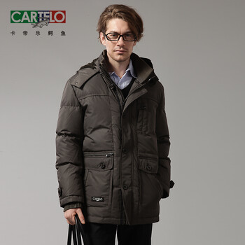 卡帝乐鳄鱼CARTELO男装冬装商务羽服0612 深咖色 XXXL