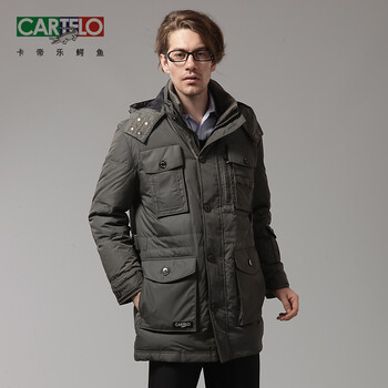 卡帝乐鳄鱼cartelo男装冬装长款商务羽绒服0611 深蓝色 XXXL