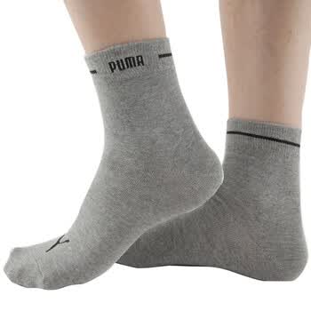 【全场满200减60，先领券，后下单】PUMA 彪马 男士绣花商务休闲 短袜子P1151003 中花灰-黑色 25-27cm