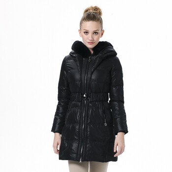 波司登羽绒服 女修身兔毛领时尚款 BR2326 56-1(黑色) 190/108A(XXXXL)
