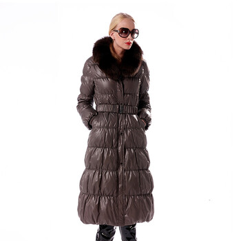 波司登羽绒服 女 狐狸毛领 腰带 修身款 BR1972 6(深米色) 190/108A(XXXXL)