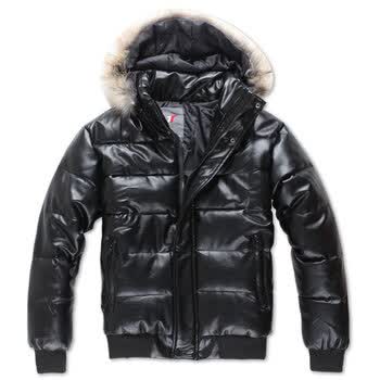 我的速度 WOOD SOON 2012 新款男装 保暖厚款PU皮棉衣外套6002 黑色 185/XXL