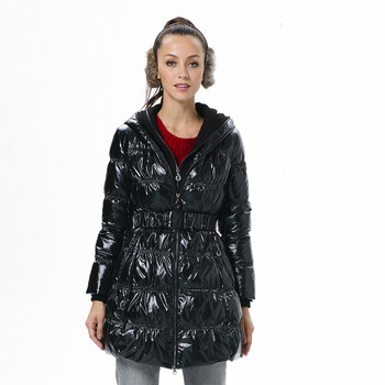 波司登羽绒服女连帽亮面时尚款 BR2276A 56(黑色) 190/108A(XXXXL)
