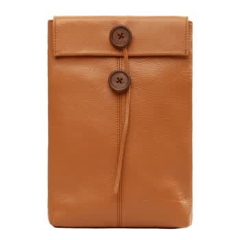 喆代仁LE DECADE Button Small Messenger 欧美时尚简约复古信封包 潮包 个性小包 201189 土黄色 斜跨