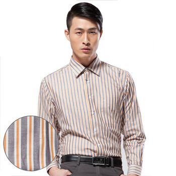 柒牌 SEVEN男装春夏季正统条纹长袖衬衫799A304325 如图 44