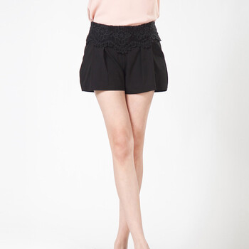似水年华 短裤夏季女裤韩版显瘦裤子 229132K2 黑色 XL