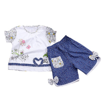 安婴保 1-3岁女宝宝夏季/纯棉短袖短裤爱心套装/外出服8699 白色 36M 100cm