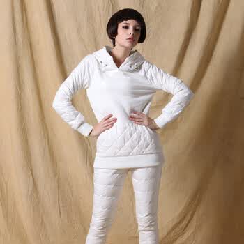 2012冬季新款 卫衣羽绒服 女装中长款连帽羽绒服