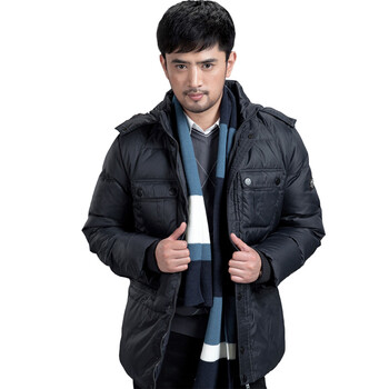 大羽 2012新款男士中长款羽绒服 商务休闲绒服外套 8807-兰 兰 190/104B