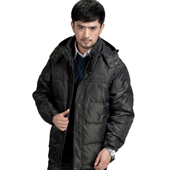 大羽 男士商务休闲中长款纯色羽绒服 8829-咖绿 咖绿 190/108B