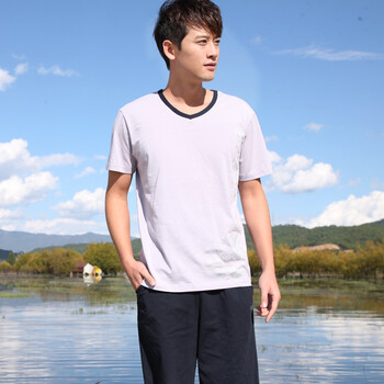 庆同2012新品夏季男款短袖运动休闲家居服睡衣两件套装91328 浅灰色 XXL
