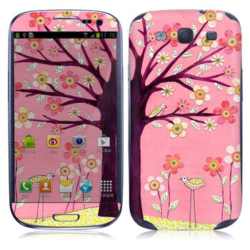IdeaSkin 三星 I9300 Galaxy SIII/I9308/I939 皮肤 粉红鸟树 外壳保护套皮贴膜 DCUD012146