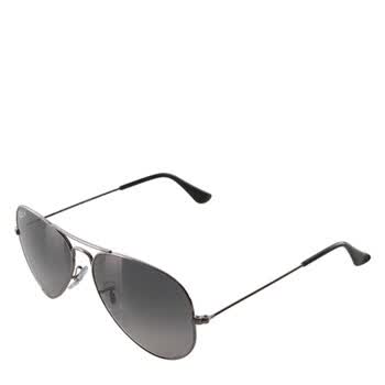 Ray-Ban 雷朋 3025/58-004/78 渐变偏光镜片银色金属镜框男士双梁太阳镜 蓝色