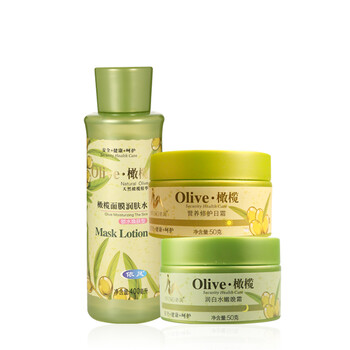 依风 olive 橄榄护肤补水修复三件套 （日霜50g+晚霜50g+水400ml）