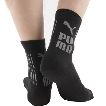 PUMA 彪马 精梳棉男士提花休闲 短袜子P1157012 黑色-冷灰 25-27cm