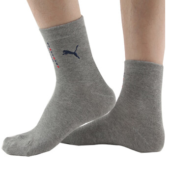 PUMA 彪马 精梳棉男士绣花休闲 短袜子P1157038 中花灰-中古蓝 25-27cm