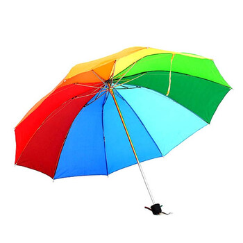 天堂伞 彩虹伞三折晴雨伞 强力拒水加大加固钢骨伞