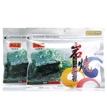 中国台湾三味屋韩式辣味海苔45g*2袋