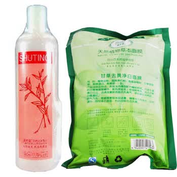 肤美灵甘草去黄净白面膜200g+肤美灵小米草水500ml