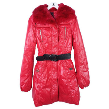 veilond伟伦时尚兔毛领显瘦羽绒服女式冬装外套大衣0D97105 红色 L