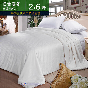 钱皇正品 100 %桑蚕丝桐乡手工桑蚕丝被/夏被芯 单/双人 子母款 关爱 锦锈长城 蚕丝净重2+6斤 220x240cm