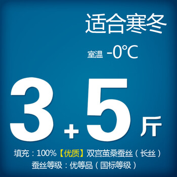 钱皇100%桑蚕丝被芯/子母被 春秋/空调/夏凉被 单/双人被 子母款 关爱 祥云送瑞 蚕丝净重3+5斤 220x240cm