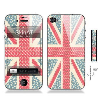 SkinAT iPhone4/4s手机正背面贴膜 英国旗 森系米字旗6 iphone 4