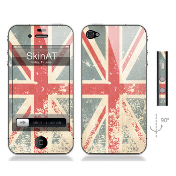 SkinAT iPhone4/4s手机正背面贴膜 英国旗 森系米字旗1 iphone 4