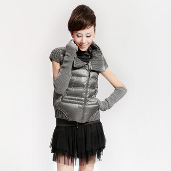 Cilaya/熙兰雅 2012新款冬装 女式短款羽绒服背心 11106 深灰 XL