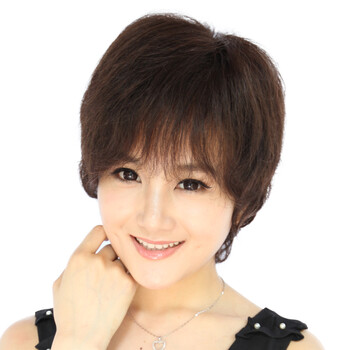 佰丝堂 全手织真发假发套 真人发 中老年假发 短