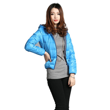 Q&X凯安斯 韩版时尚休闲羽绒服 8122403010 蓝色 XXL