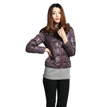 Q&X凯安斯 韩版时尚休闲羽绒服 8122403010 紫色 XXL