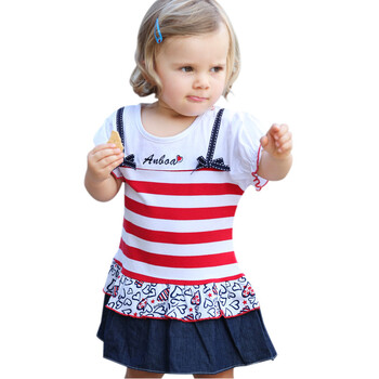 安宝儿女童外出服集合大清仓，全部39元！婴儿短袖外出服宝宝服饰 A8826大红 36M/100cm