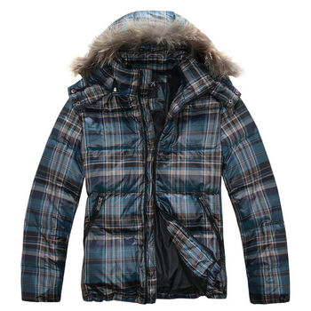 Q&X凯安斯 韩版时尚休闲羽绒服 8120400610 蓝色 XXL