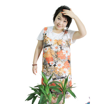 怀泰 新款 孕妇装 夏装 孕妇裙 韩版时尚短袖太阳花孕妇连衣裙 12280 橙色 XL
