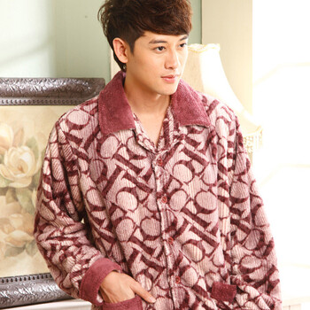 <em>庆同</em>秋<em>冬款</em>新品男高档加厚保暖珊瑚绒<em>睡衣</em>家居