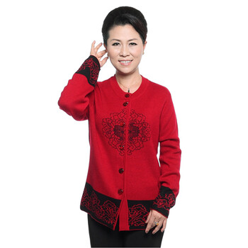 伊绒奇<em>中老年</em>女装<em>秋</em>冬装毛衣<em>外套</em>新品<em>女款针织</em>