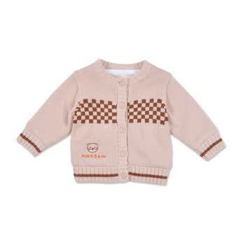 卡拉贝熊 <em>男婴</em>童装 对襟双层<em>毛衣</em> 31031102 杏