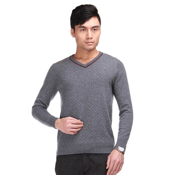 2012新款海尔曼斯100%<em>山羊绒毛衣男士</em>秋冬灰