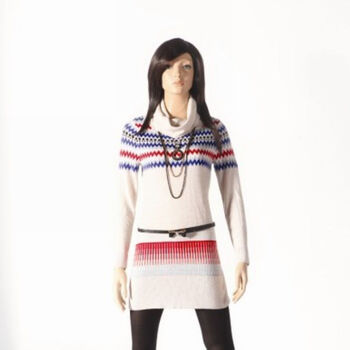 FINE/凡恩 2012秋冬新款<em>高领</em>几何图案<em>长毛衣</em>F