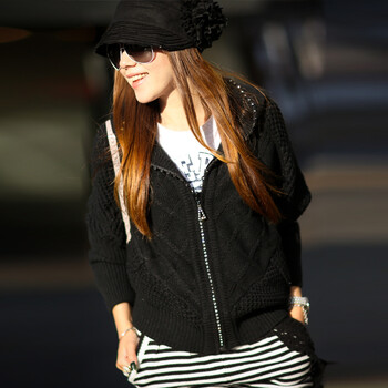 天使之城 angelcitiz 新品<em>女装毛线衣外套开衫</em> 蝙