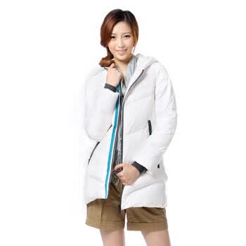 <em>雅鹿</em> 秋冬<em>女款</em>撞色休闲中款<em>羽绒服</em>YM10520 白