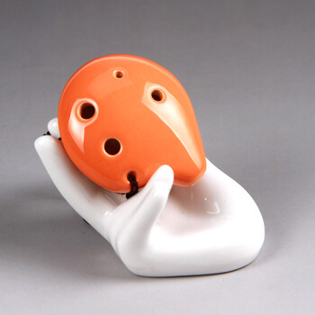 风雅陶笛6孔高音c调色釉弯弯型